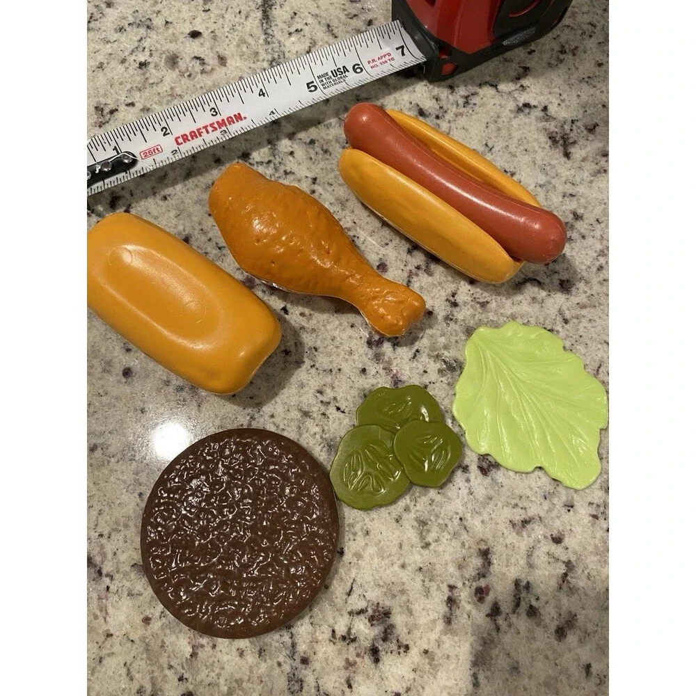 Vintage Fisher Price Fun With Food Extra Food items 1980s Burger Hotdog Pickles
